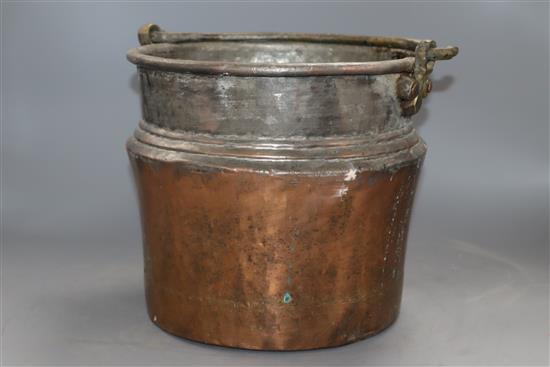 A copper bucket